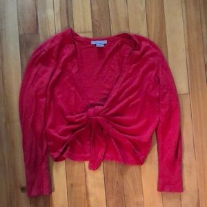 Red - Orange Shrug with Front Tie